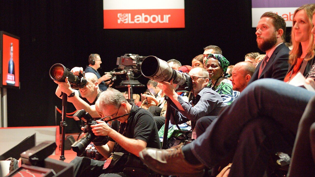 Press photographers at the 2016 Labour Party Conference.